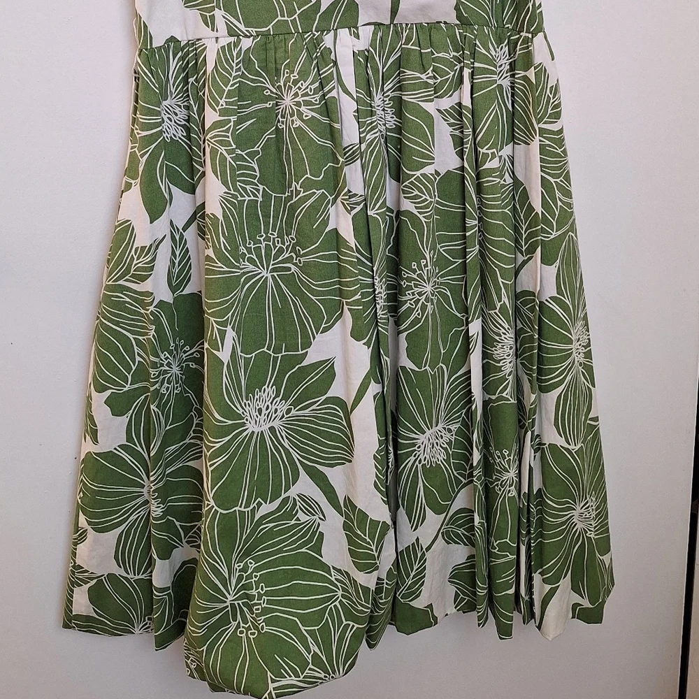 Jessica Howard Green and White Floral Sleeveless Dress Women's Size 10P - Picture 13 of 13
